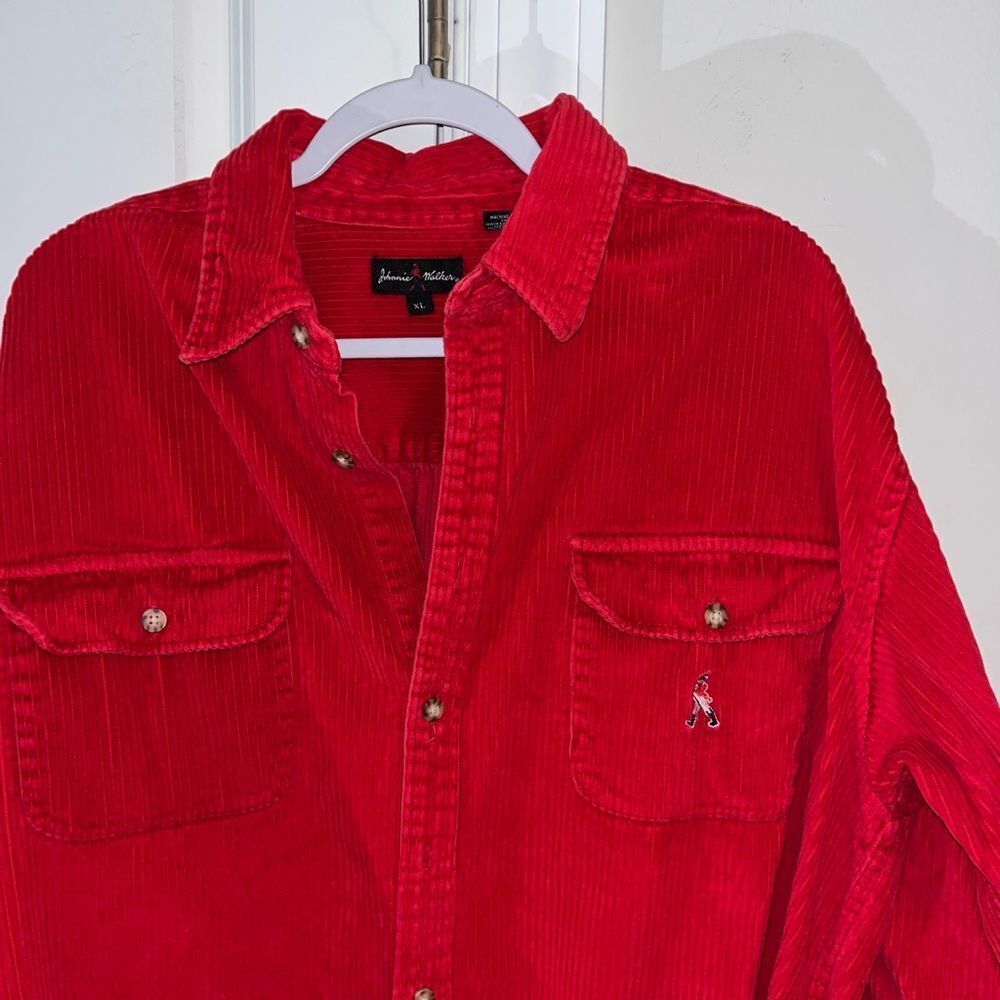 Vintage Johnnie Walker Scotch Whiskey Heavy Corduroy LS Button Down Shirt Jacket